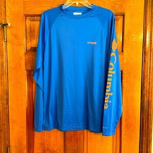 Men’s Columbia Long Sleeve PFG 100% Polyester Shirt Sz M